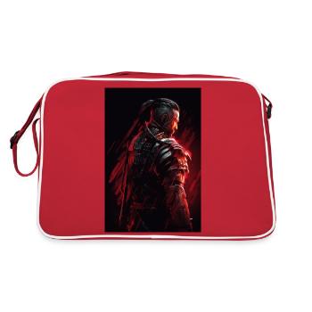 Neon Cyber Warrior #9 - Retro Tasche - Rot/Weiß - Hinten
