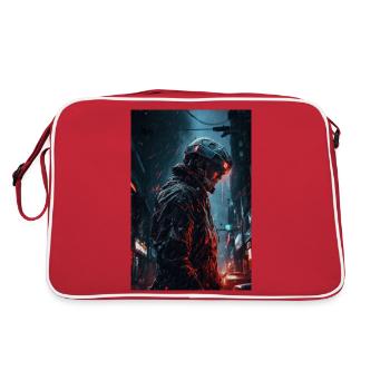 Neon Cyber Future Warrior #4 - Retro Tasche - Rot/Weiß - Hinten