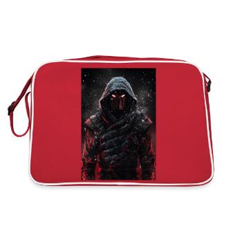 Neon Cyber Ninja Warrior #3 - Retro Tasche - Rot/Weiß - Hinten