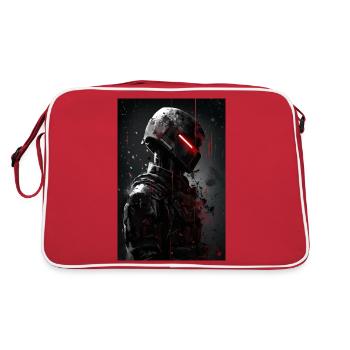 Neon Cyber Future Warrior #1 - Retro Tasche - Rot/Weiß - Hinten