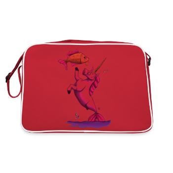 Licorne Poisson Mignon - Sac Retro - rouge/blanc - Dos