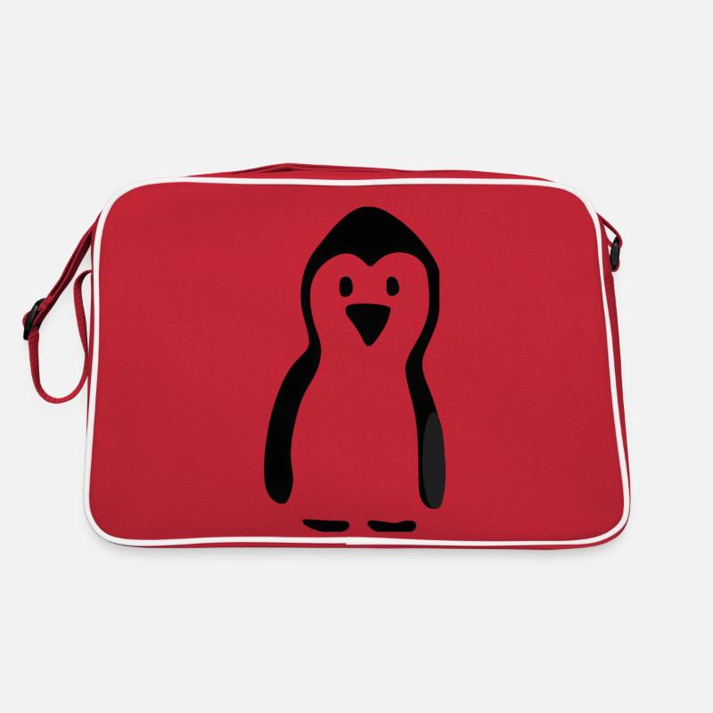 Pingouin simplement en noir et blanc Sac Retro