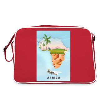Map Of Africa - Retro Bag - red/white - Back