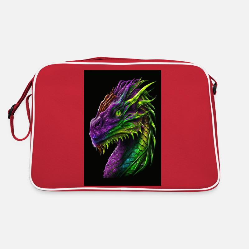 Drachen Farben Retro Tasche