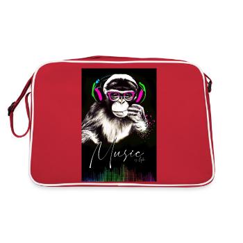 POSTER Singe Music - Sac Retro - rouge/blanc - Dos