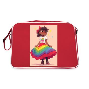 Expressions habilitées : Fille noire avec LGTBQ+ - Sac Retro - rouge/blanc - Dos
