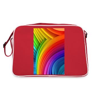 Rainbow Reverie: Colorful LGTBQ+ Pattern Art Print - Retro Bag - red/white - Back
