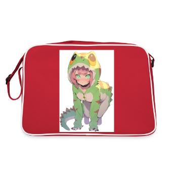 Dino Vixen: Captivating Drawing of a Cute and - Retro Bag - red/white - Back