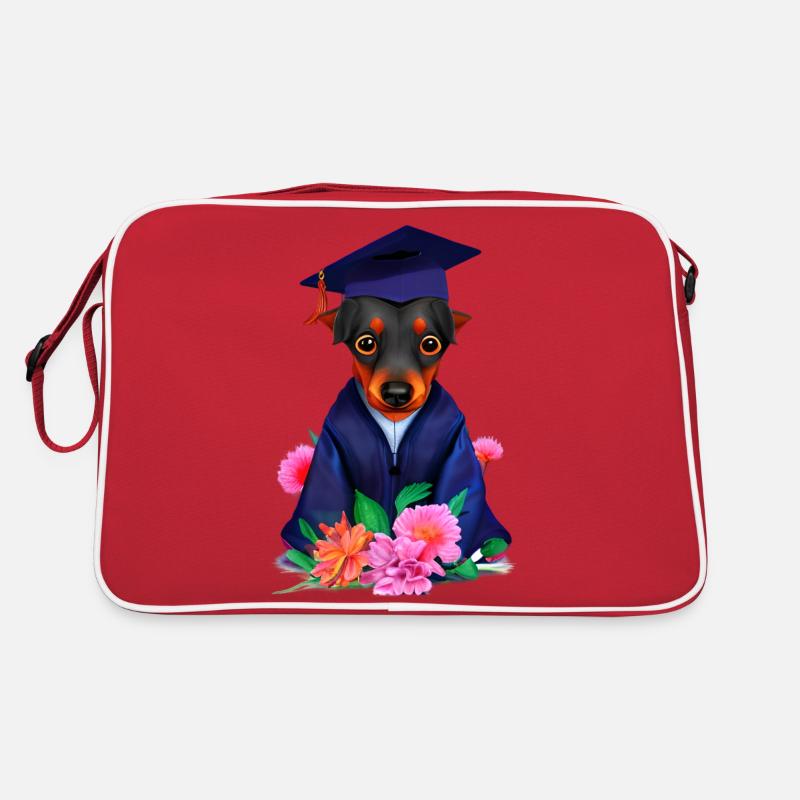 Bachelor Doberman Graduation Study Dogs Retro Bag