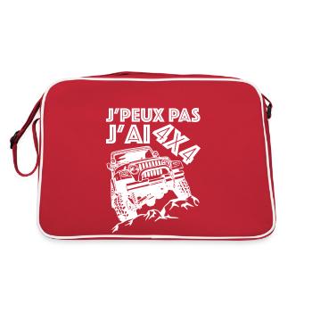 J'peux pas j'ai 4x4, avec un 4x4 blanc - Sac Retro - rouge/blanc - Dos