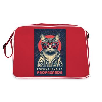 Everything is propaganda cat - Retro Bag - red/white - Back