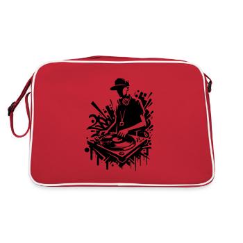 HiP HoP DJ avec Graffiti - Sac Retro - rouge/blanc - Dos