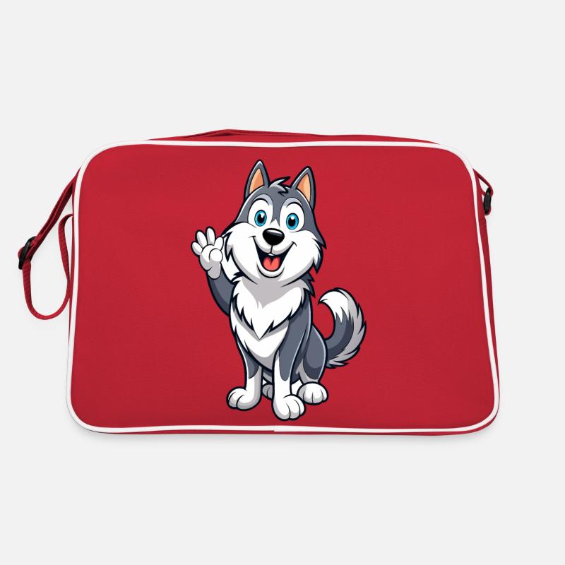 Friendly Malamute Wagging Tail Retro Bag