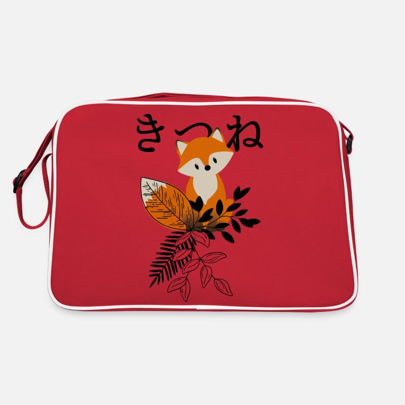 Chibi Fuchs Kitsune - Retro Tasche - Rot/Weiß