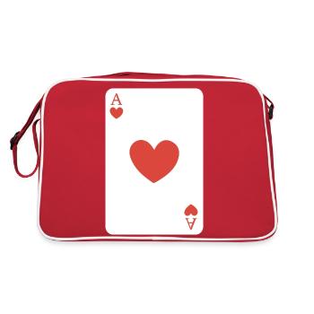 Herz-Ass - Retro Tasche - Rot/Weiß - Hinten