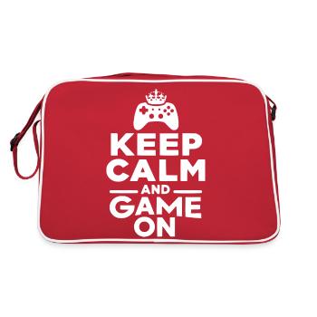 Ruhe bewahren und Spiel machen - Retro Tasche - Rot/Weiß - Hinten