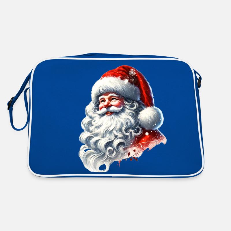 Weihnachtsmann mit strahlendem Lächeln Retro Tasche