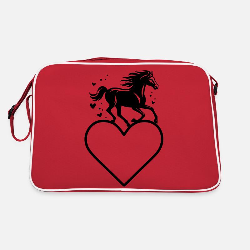 Pferde Rahmen Retro Tasche