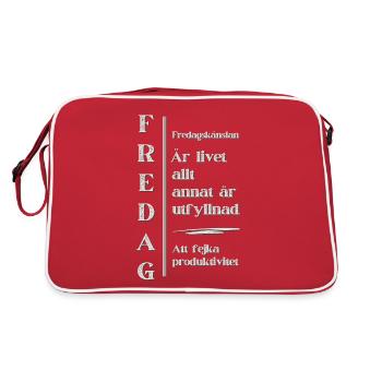 Freitagsfeeling – Das Highlight des Lebens - Retro Tasche - Rot/Weiß - Hinten