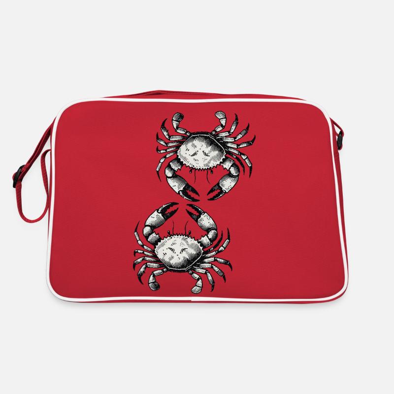 Krebs Krabbe - Retro Tasche - Rot/Weiß