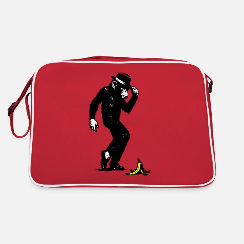 Affe mit Hut und Banane Retro Tasche