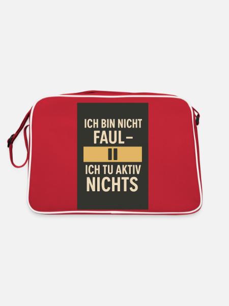 I'm not lazy - I don't actively do anything 02 - Retro Bag - red/white - Back