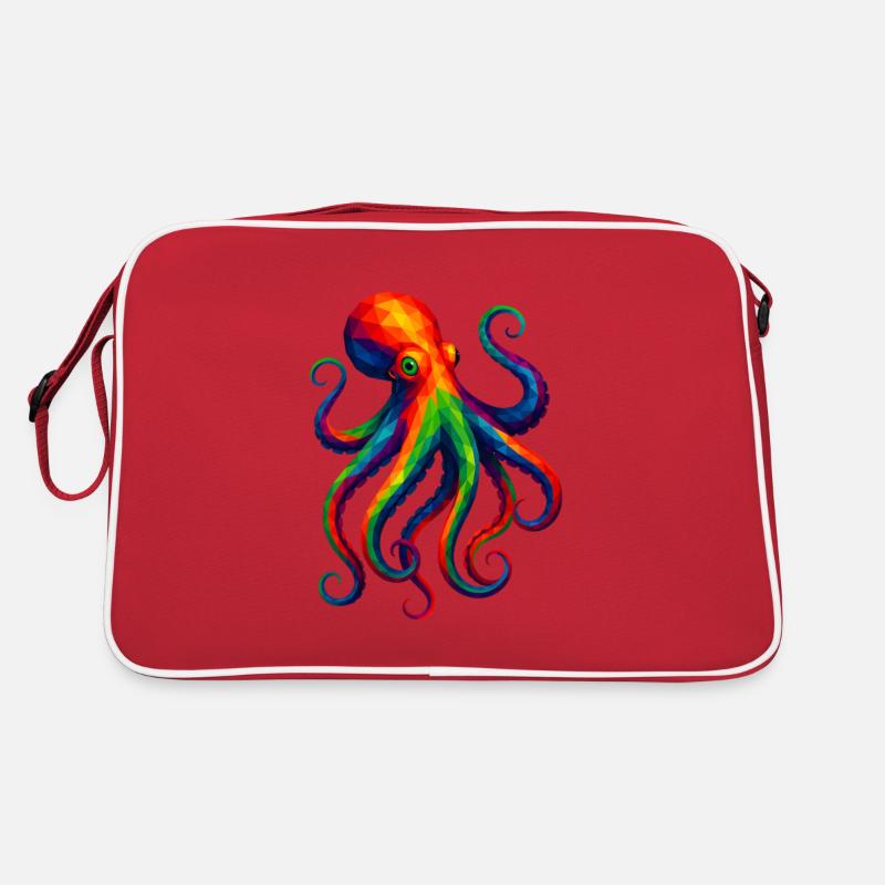 WPAP Style Polygon Animals - Octopus Octopus Retro Bag