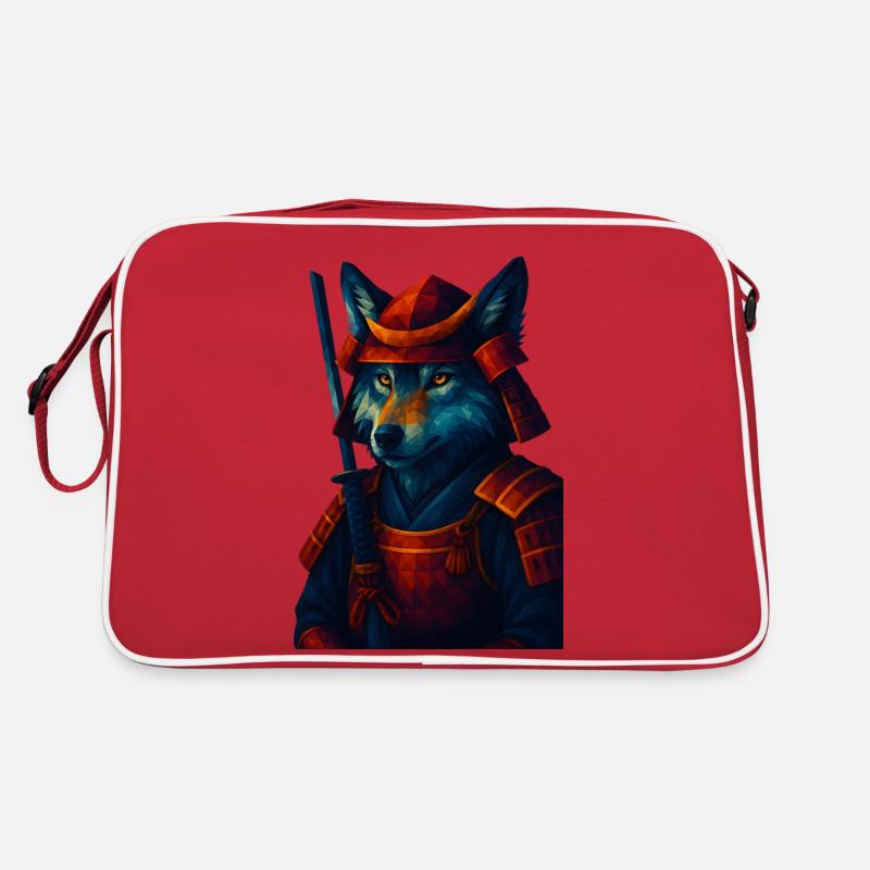 WPAP Style Animal - Samurai Wolf Ancient Armor Retro Bag