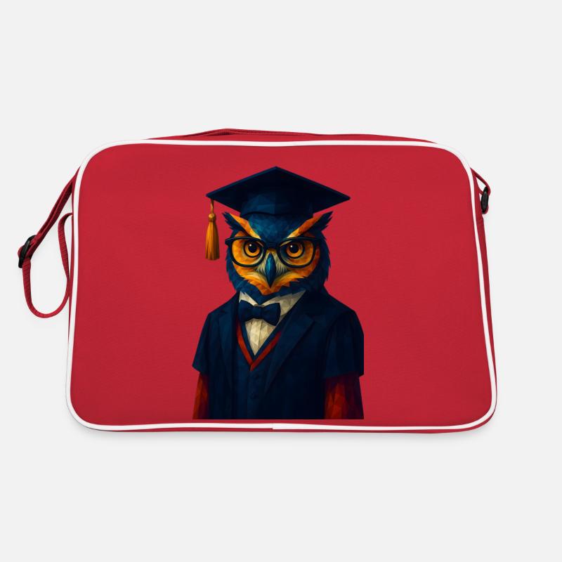 WPAP Stil Tier - Eule im Professoren-Outfit Fliege Retro Tasche