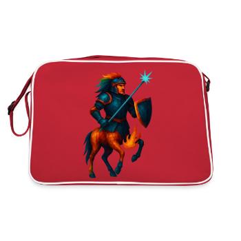 Animal de style WPAP - Centaure en armure avec lance laser - Sac Retro - rouge/blanc - Dos