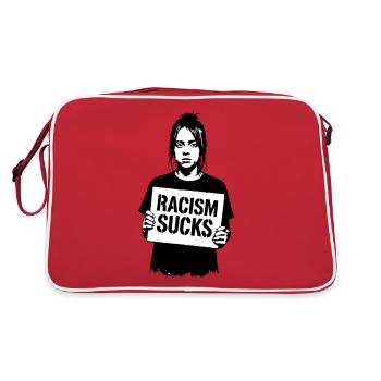 Racism Sucks - Retro Tasche - Rot/Weiß - Hinten