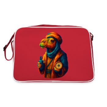 WPAP Style Animals - Camel Caravan Guide - Retro Bag - red/white - Back
