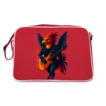 WPAP Style Animals - Phoenix Guitarist - Retro Bag - red/white - Back