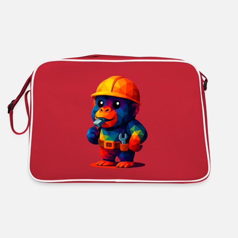 WPAP Polygon Kawaii Animaux Bébé Gorille Artisan Sac Retro
