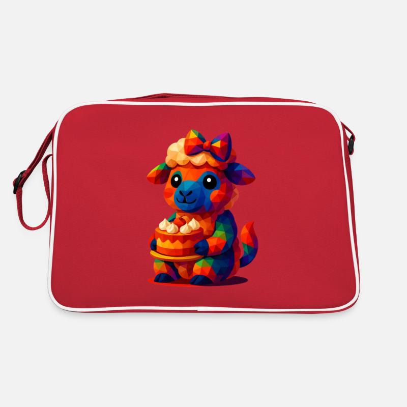 WPAP Polygon Kawaii Style Animals Baby Sheep (Lamb) Retro Bag