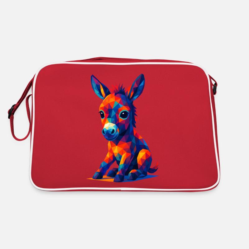 WPAP Polygon Kawaii Style Bébé âne âne âne Sac Retro