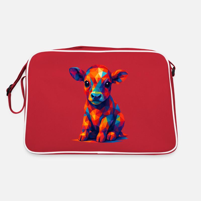 WPAP polygone Kawaii Style animaux bébé veau vache Sac Retro