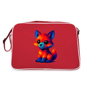 WPAP Polygon Kawaii Style Bébé Renard - Sac Retro - rouge/blanc - Dos