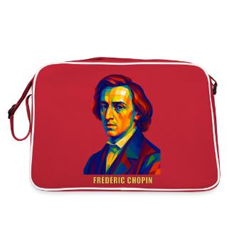 WPAP Polygon Portrait Frédéric Chopin Compositeur - Sac Retro - rouge/blanc - Dos