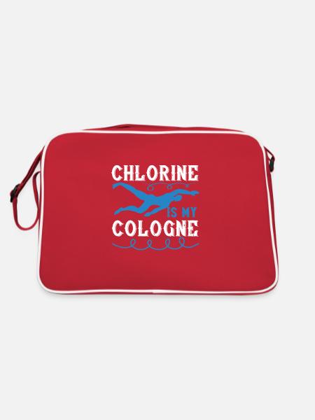 Schwimmen Chlor ist mein Eau de Cologne - Retro Tasche - Rot/Weiß - Hinten