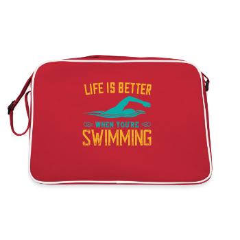 Nager La vie est meilleure quand tu nages - Sac Retro - rouge/blanc - Dos