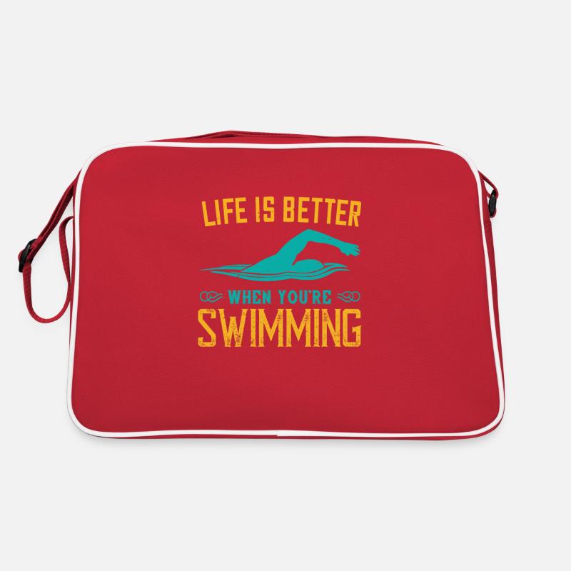 Schwimmen das Leben ist besser wenn du schwimmst Retro Tasche