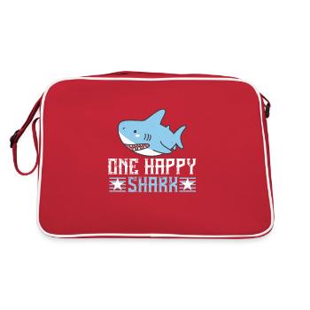 Requin disant un requin heureux - Sac Retro - rouge/blanc - Dos