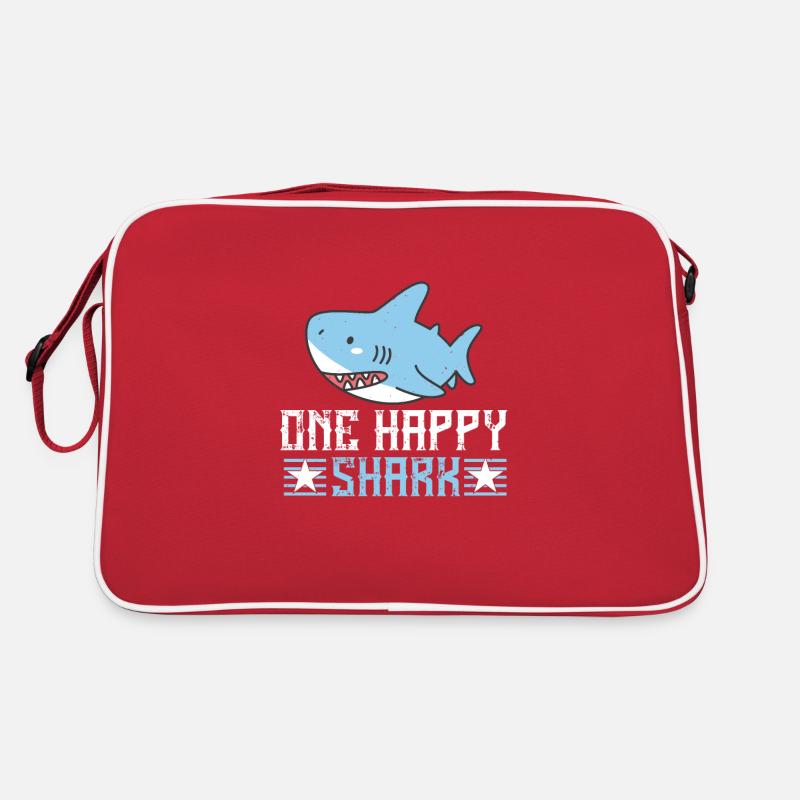 Shark saying a happy shark Retro Bag