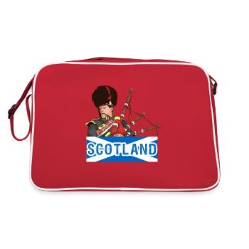 Bagpipes Scotland Music Instrument Gift - Retro Bag - red/white - Back
