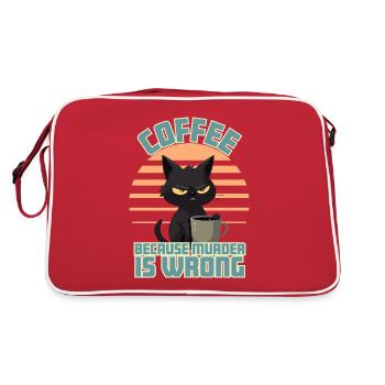 Coffee, Because Murder is Wrong - Retro Bag - red/white - Back
