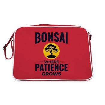 Japanischer Bonsai Gärtner Baum Sammler Gartenarbeit - Retro Tasche - Rot/Weiß - Hinten