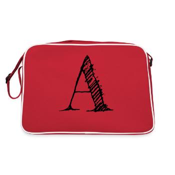 Letter "A" Comic Black - Retro Bag - red/white - Back