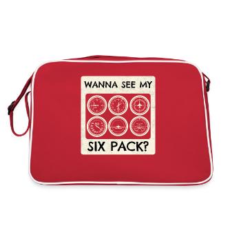 Pilote d’avion Fly Sixpack Cockpit I Cadeau - Sac Retro - rouge/blanc - Dos