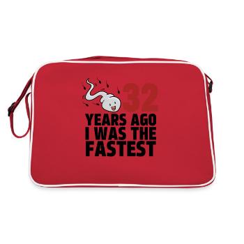 32 Years Ago I Was The Fastest - Retro Bag - red/white - Back